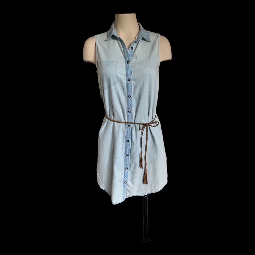 Twik exclusively Simons sleeveless denim look dress
